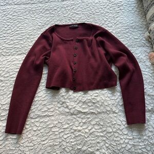 Maroon Cardigan (cropped)